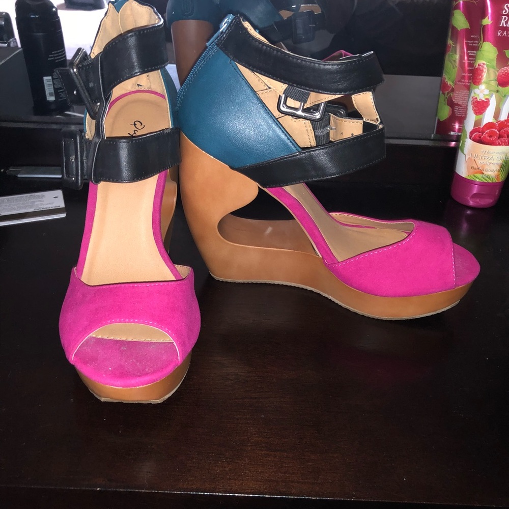 New Pink and Teal Wedges